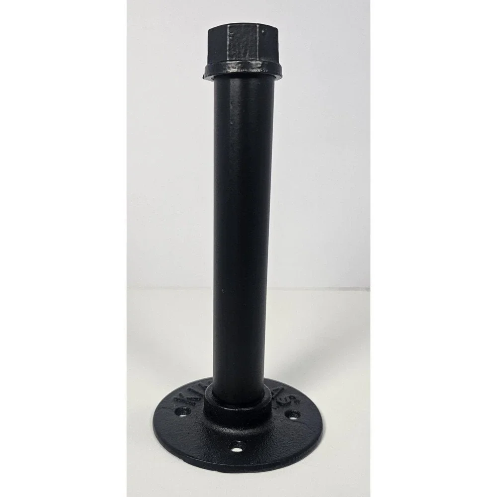 Black Pipe Shelf Bracket 7 Inch Industrial Metal Wall Mount